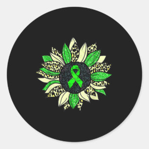 Wir tragen grüne Sonnenblumen Nierenerkrankungen B Runder Aufkleber