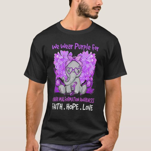 Wir tragen Lila Chiari Malformation Awareness Mess T-Shirt (Vorderseite)