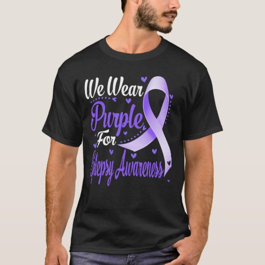 Wir tragen Lila für Epilepsie Awareness T-Shirt (Vorderseite)