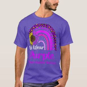 Wir tragen Lila Migräne Kopfschmerzen Bewusstsein T-Shirt
