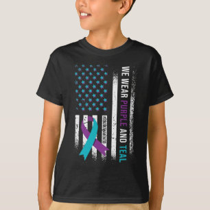 Wir tragen Lila und Aquamarin T-Shirt