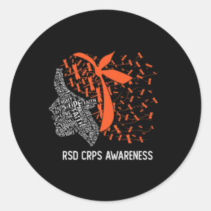 Wir tragen Orange für RSD CRPS Sensibilität 2 Runder Aufkleber