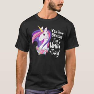 Wir tragen Orange für Unity Day Niedlich Unicorn A T-Shirt