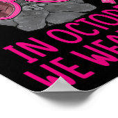 Wir tragen Pink Bulldog, der Brustkrebs bekommt Poster (Ecke)