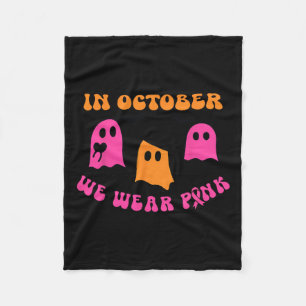Wir tragen Pink Pumpkin Ghost Halloween Brustkrebs Fleecedecke