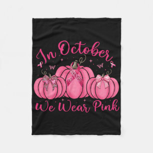 Wir tragen Pink Ribbon Pumpkin Halloween Breast Ca Fleecedecke