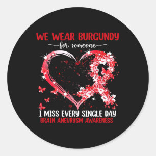 Wir tragen Rosa für Gehirnaneurysma Awareness Hear Runder Aufkleber