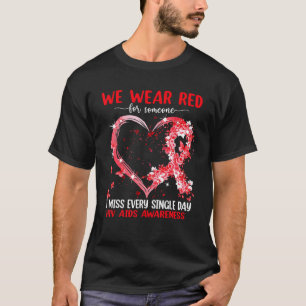 Wir tragen Rosa für HIV Aids Awareness Herz Band T-Shirt
