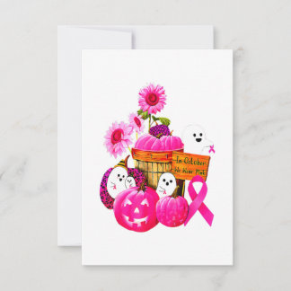 Wir tragen rosa Gespenster & Pumpkins für Brustkre Dankeskarte