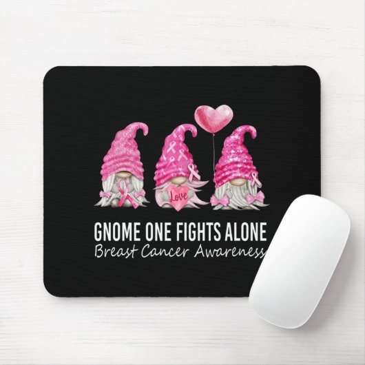 Wir tragen rosa Gnome Brustkrebs-Bewusstsein Mousepad (Mit Mouse)