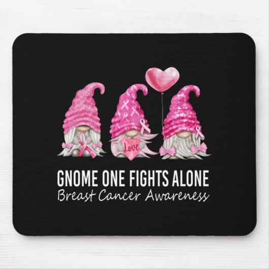 Wir tragen rosa Gnome Brustkrebs-Bewusstsein Mousepad (Vorne)