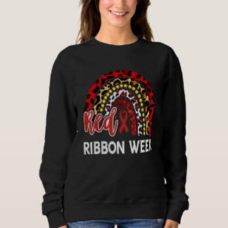Wir tragen Rot für Red Ribbon Week Awareness Leopa Sweatshirt