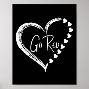 Wir tragen Rot im Februar Go Red Heart Disease Awa Poster