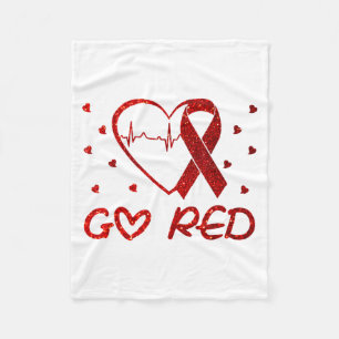 Wir tragen Rot im Februar Go Red Herzkrankheit bew Fleecedecke