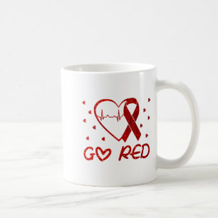 Wir tragen Rot im Februar Go Red Herzkrankheit bew Kaffeetasse