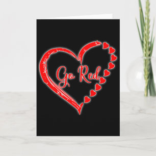 Wir tragen Rot im Februar Go Red Herzkrankheit bew Karte