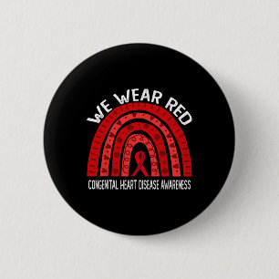 Wir tragen Rot wegen angeborener Herzerkrankungen Button