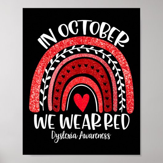 Wir tragen rote Dyslexie Bewusstsein Monat Dyslexi Poster (Vorne)