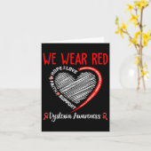 Wir tragen rote Dyslexie Bewusstseinsbildung Monat Karte (Gelbe Blume)