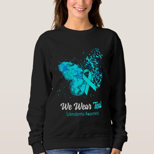 Wir tragen Türkis Scleroderma-Bewusstseins-Schmett Sweatshirt (Vorderseite)