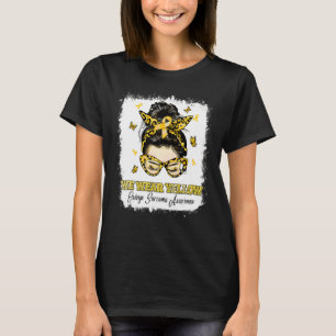 Wir tragen Yellow Messy Bun Warrior Ewings Sarcoma T-Shirt