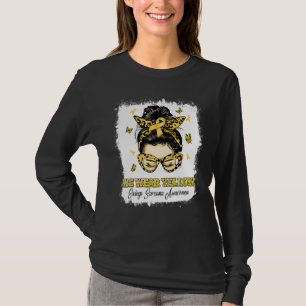 Wir tragen Yellow Messy Bun Warrior Ewings Sarcoma T-Shirt