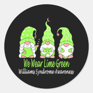 Wir tragen Zitronengrün für das Williams-Syndrom-B Runder Aufkleber