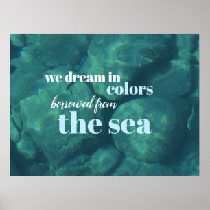 Wir träumen Blau - Tropische Unterwasser-Motivatio Poster