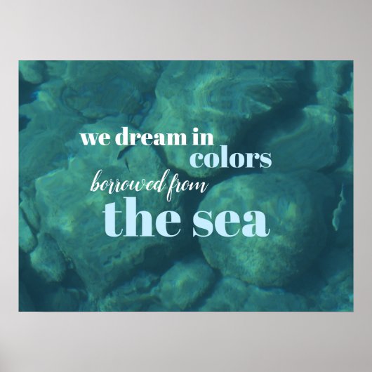 Wir träumen tropisch blau unter Meeresmotivation Poster (Vorne)
