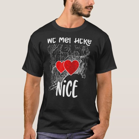Wir treffen uns hier auf Nice Hearted Map T-Shirt (Vorderseite)