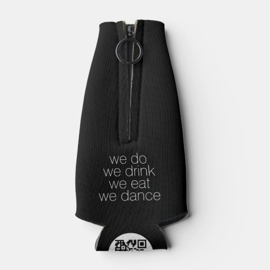 Wir trinken Essenstanz - Moderne Hochzeit Flaschenkühler (Rückseite)