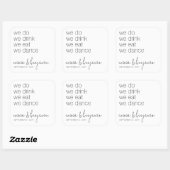 Wir trinken Essenstanz - Moderne Hochzeit Quadratischer Aufkleber (Blatt)