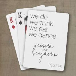 Wir trinken Essenstanz - Moderne Hochzeit Spielkarten