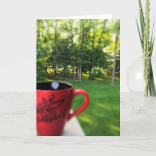 Wir trinken Kaffee mit unserer "Eyes Note Card" Karte (Vorderseite)
