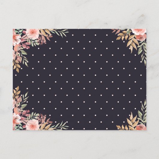 Wir tun | Aquarellfarbene Rose & Moderne Skripthoc Einladungspostkarte (Rückseite)