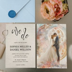 Wir tun Aquarellhochzeit Einladung