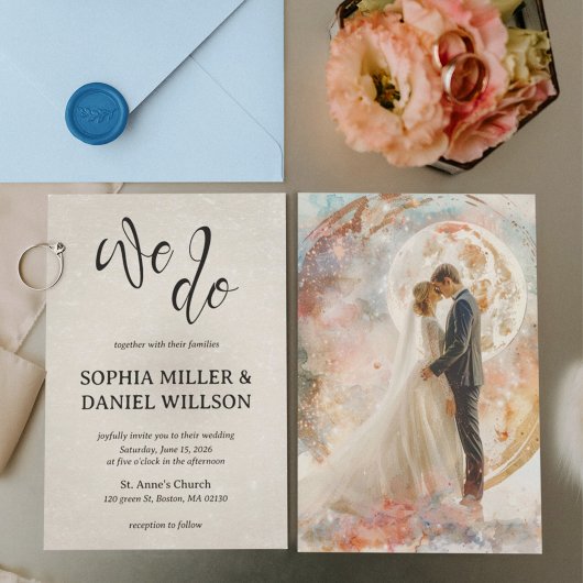 Wir tun Aquarellhochzeit Einladung