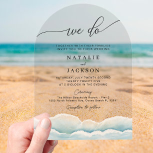 Wir tun Beach Hochzeit Akryllische Einladung mit d