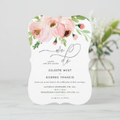 Wir tun blütenblütenfarbene Hochzeit Einladung (Stehend Vorderseite)