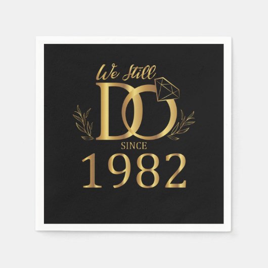 Wir tun das noch seit 1982 Hochzeitsfreunde Serviette (Vorderseite)