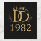 Wir tun das noch seit 1982 Hochzeitsfreunde Weinetikett (Einzelnes Label)