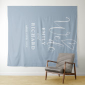 Wir tun dusty Blue Wedding Foto Hintergrund Wandteppich (Beispiel (Horizontal))