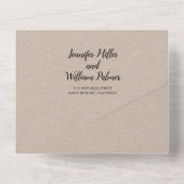 "Wir tun" elegante Skriptkalligrafie und Krafthoch All In One Einladung (Rückseite)