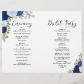 Wir tun es! Blue Boho Rose DIY Fold Wedding Progra (Rückseite)