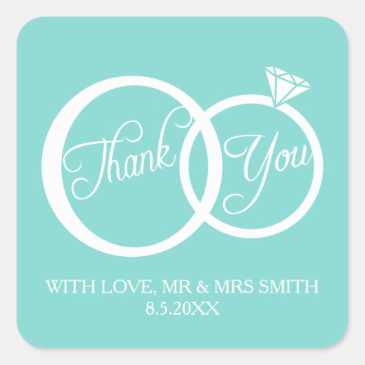 Wir tun es! Danke Quadratischer Aufkleber (Vorderseite)