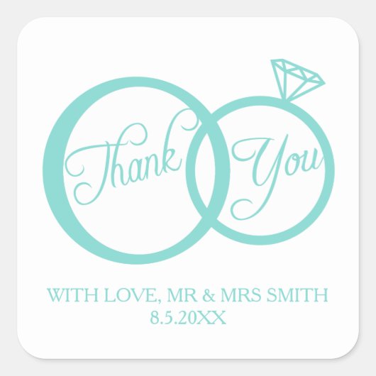 Wir tun es! Danke Quadratischer Aufkleber (Vorderseite)