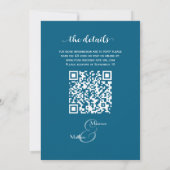 Wir tun es! Dusty Blue Gold Glitzer QR Code Weddin Einladung (Rückseite)