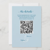 Wir tun es! Dusty Blue Gold Glitzer QR Code Weddin Einladung (Rückseite)