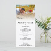 Wir tun es - ein Paar auf der Wiese küssen Menükarte (Stehend Vorderseite)