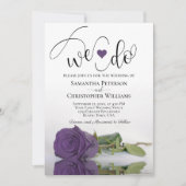 Wir tun es! Elegant Amethyst Lila Rose Chic Weddin Einladung (Vorderseite)